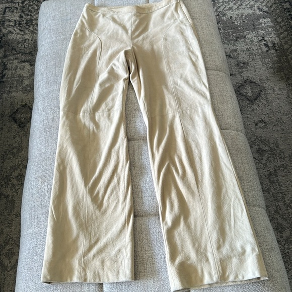 CARLISLE SUEDE ,CREAM, SOFT, FULLY LINED PANTS, SIZE 4 - Picture 2 of 14